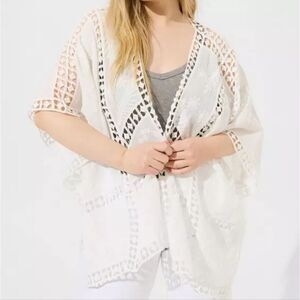 New-Tonal Embroidered Ruana